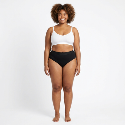 Huggd High-Waisted Brief - Front View on Model